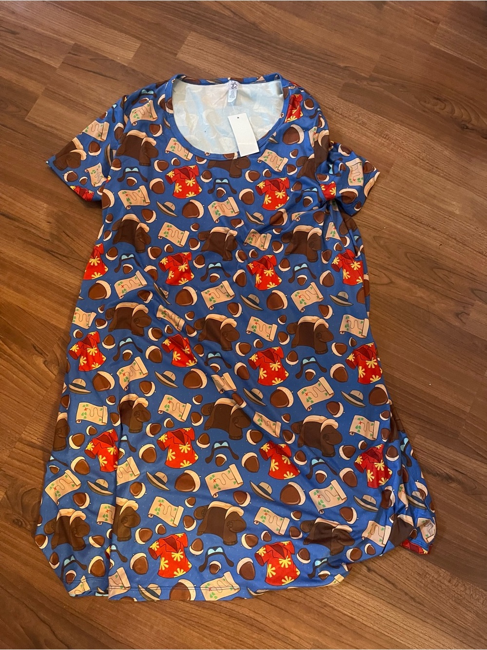 Ambrie Disney Lilo & Stitch print Short-Sleeve Mini Dress with Tropical Print